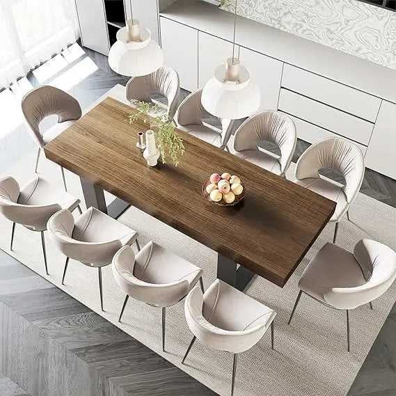 Farmhouse Rustic Extendable Dining Table for 8 to 10 People