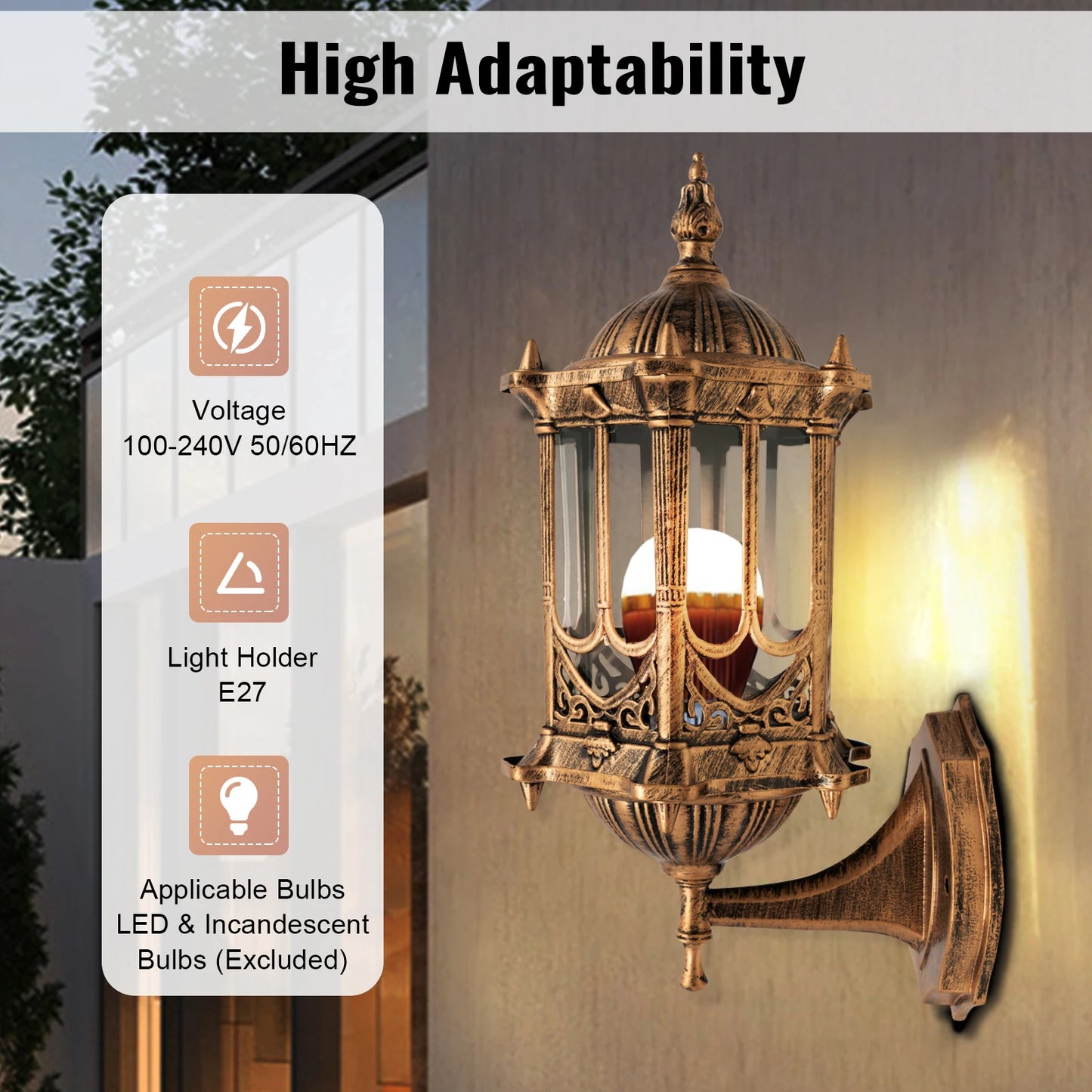 Bymaocar E27 Antique Wall Sconce Classic Cage Design Light