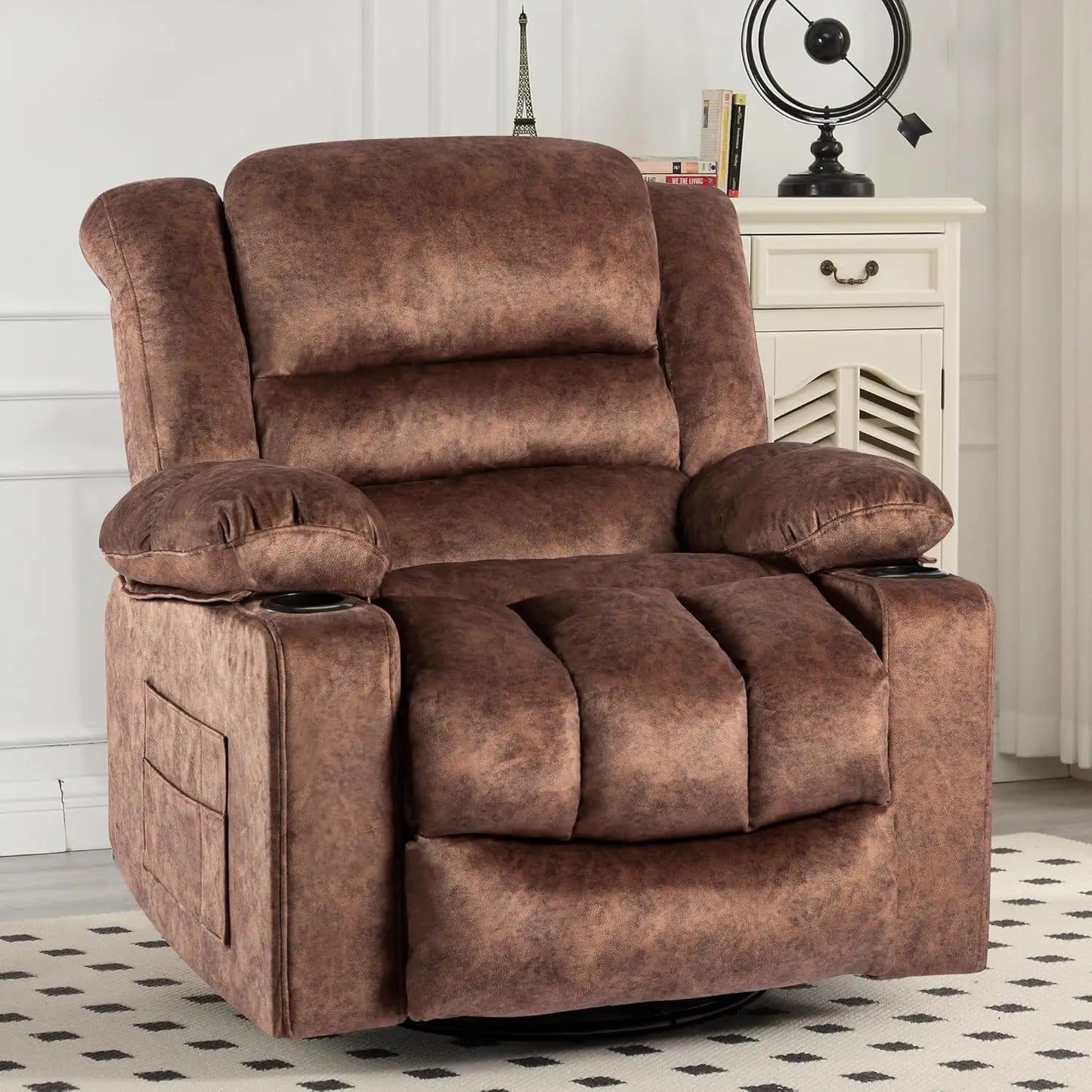 Modern Ergonomic Recliner Chair with 360 Degree Swivel Feature