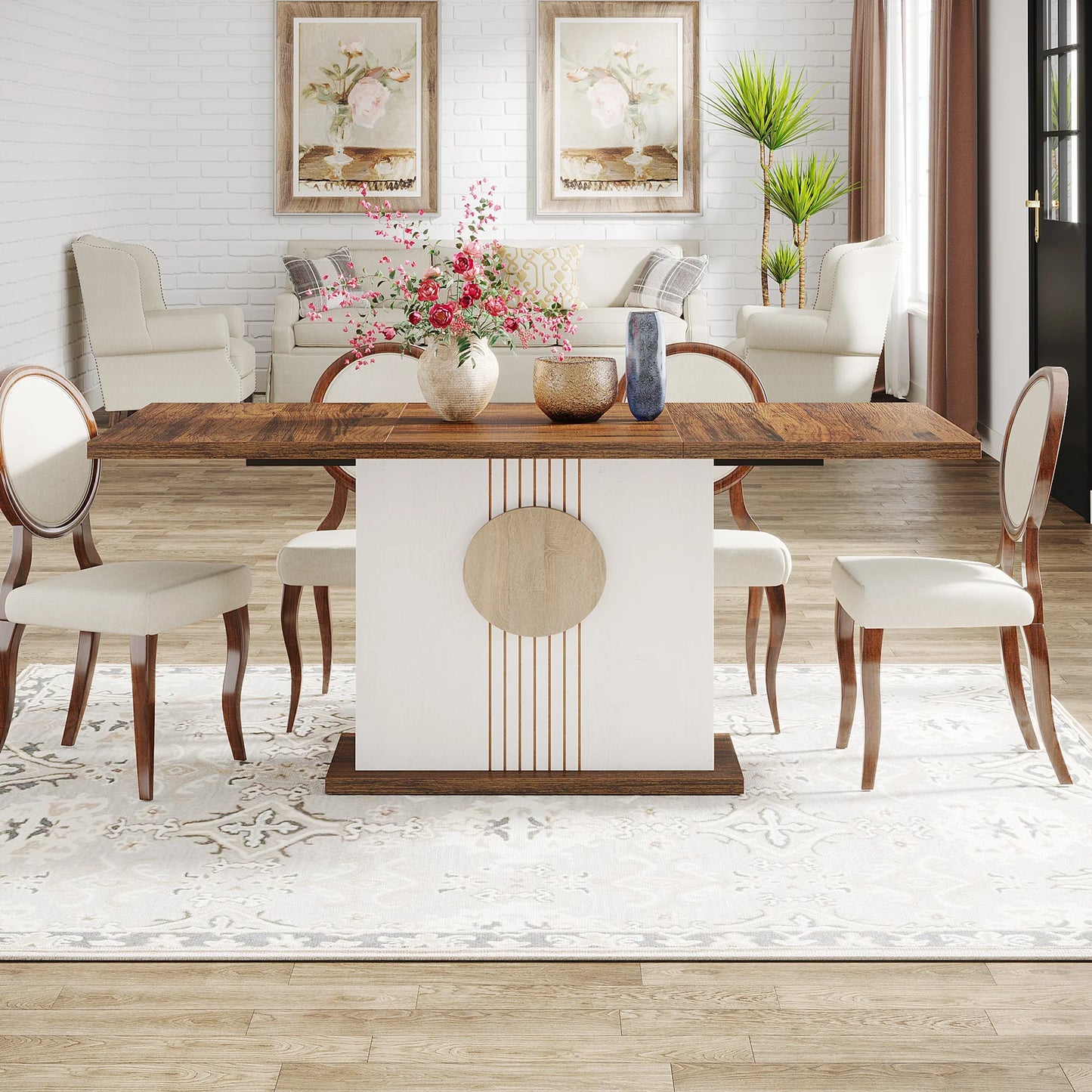 Tribesigns 55 Inch Rectangular Dining Table for 4 to 6 People