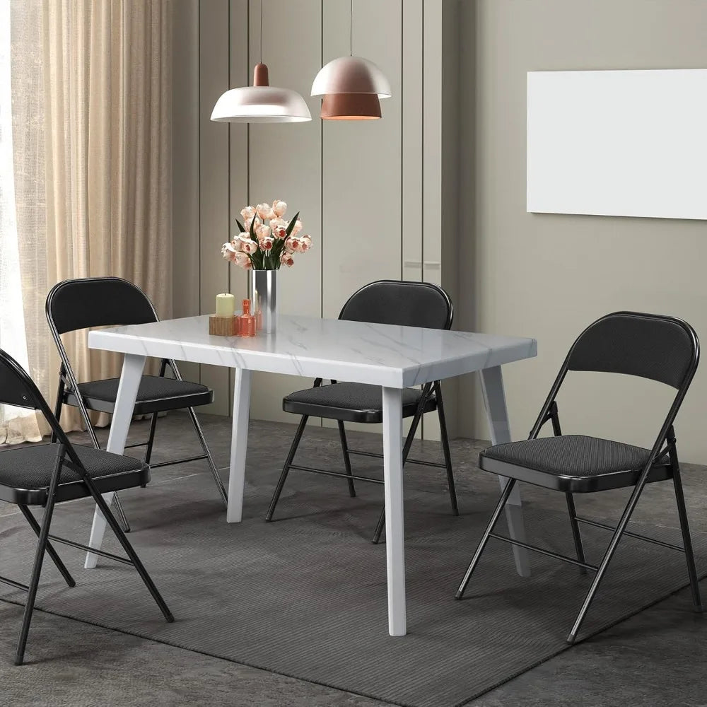 Folding Chairs Set of 10 with Padded Seats and Metal Frame