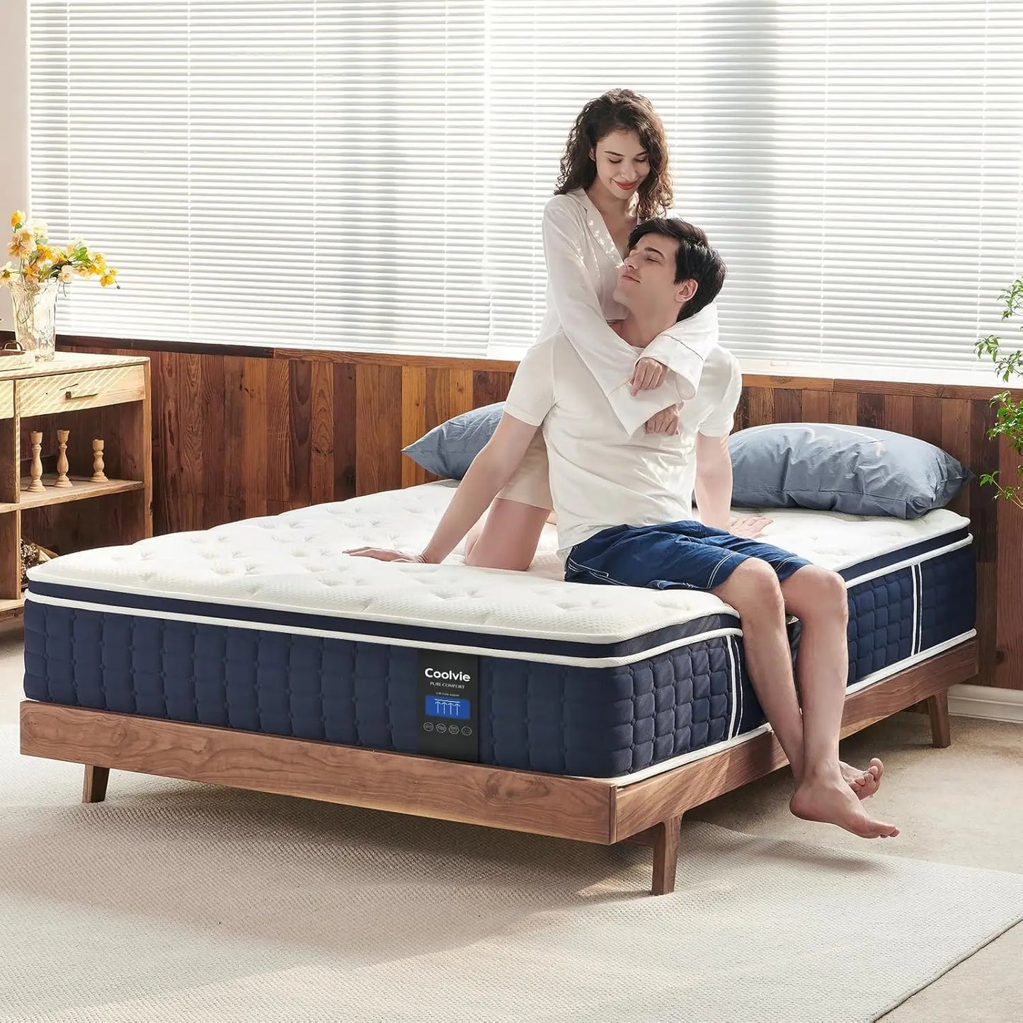 Cal King Hybrid Mattress with Memory Foam and Pocket Springs