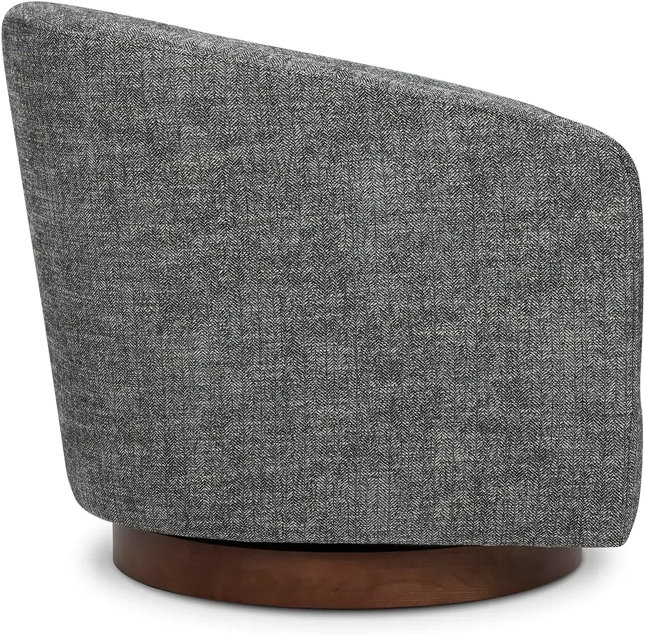 Dark Grey Swivel Accent Chair Set of 2 Upholstered Barrel Chairs