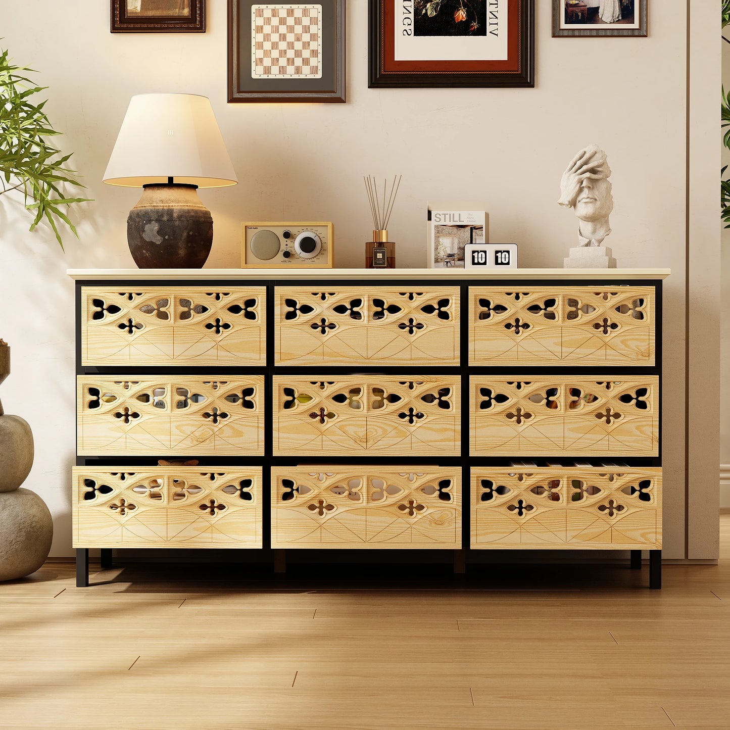 FUFU GAGA Modern 9 Drawer Chest of Drawers for Home Storage