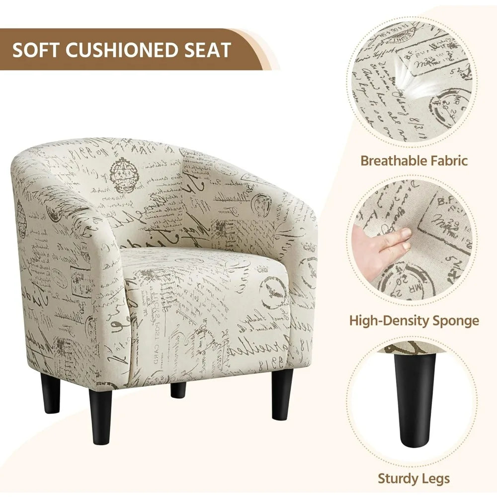 Modern Club Chair with Ottoman Upholstered Accent Armchair