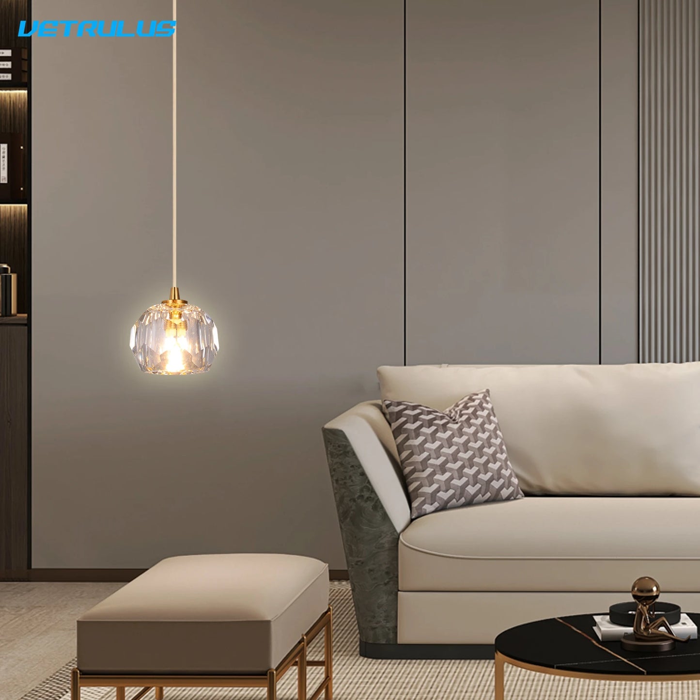 Modern LED Crystal Pendant Light for Kitchen and Bedroom Decor