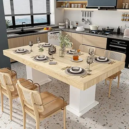Modern 78.7 Inch Rectangular Dining Table for 8 to 10 People