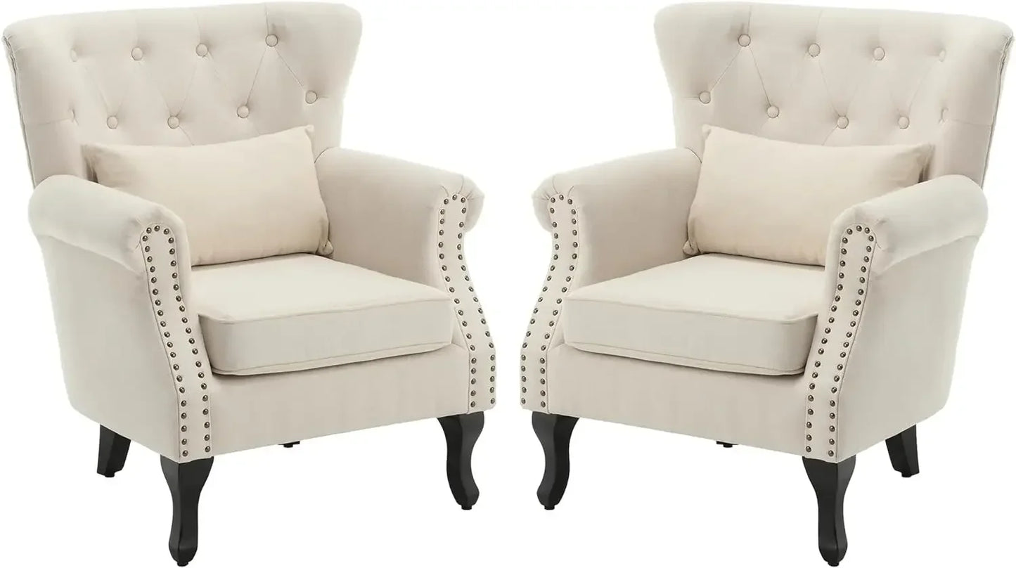 Mid Century Modern Upholstered Reading Arm Chair for Bedroom