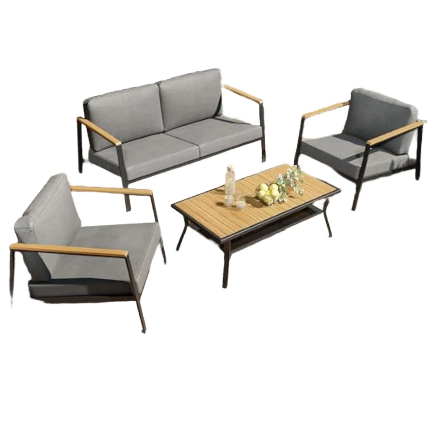 4 Piece Aluminum Outdoor Patio Furniture Set with Cushions