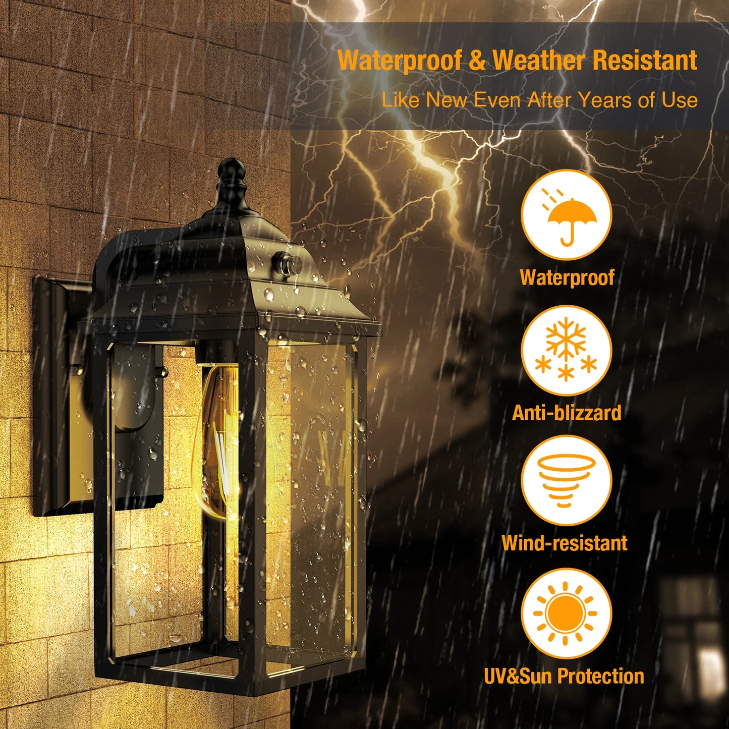 Outdoor Wall Sconce Lights Set for Garage and Patio Decor