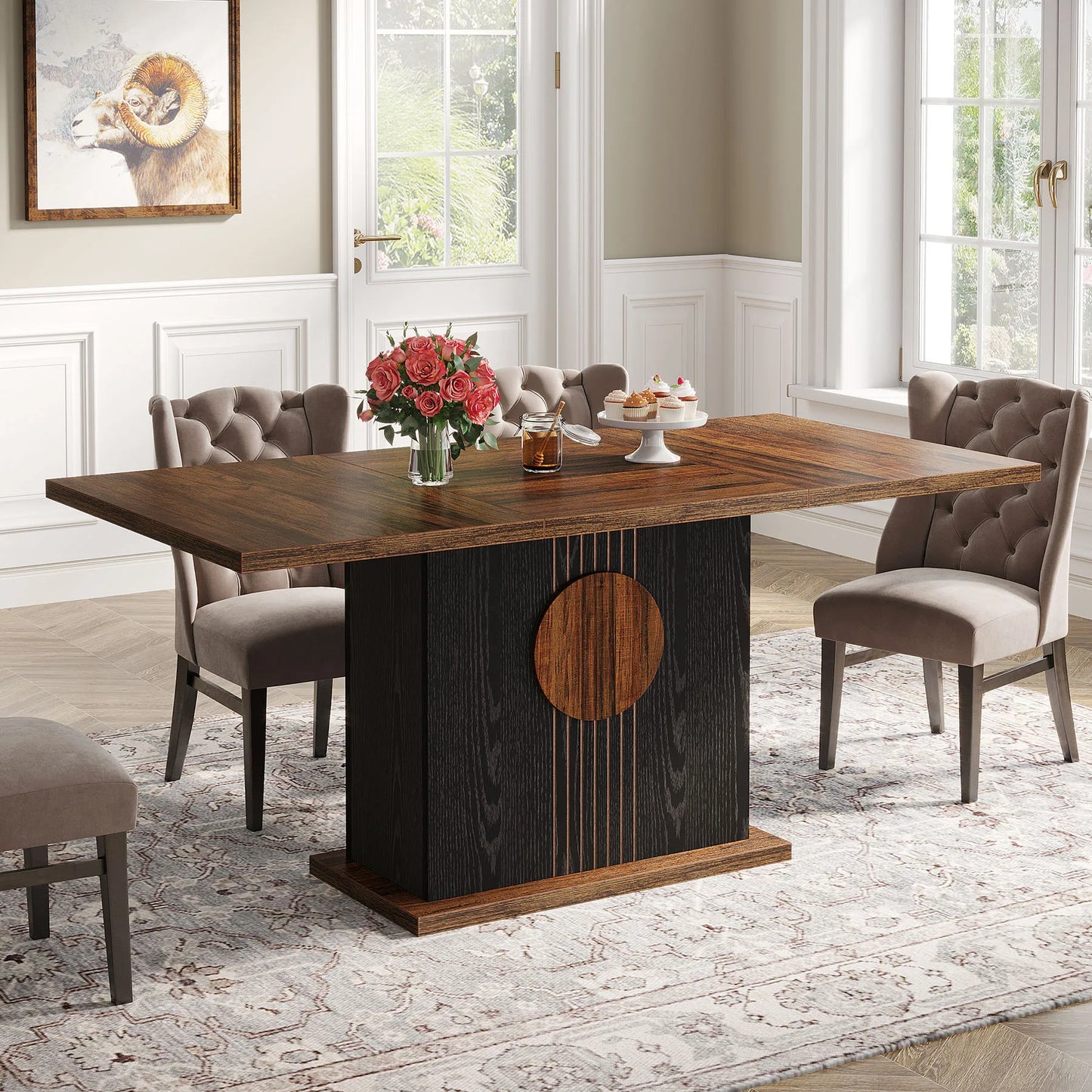 Tribesigns 55 Inch Rectangular Dining Table for 4 to 6 People