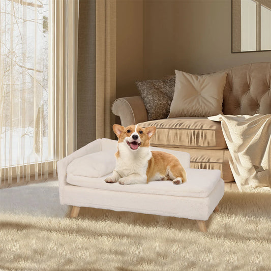 Elevated Nordic Pet Bed with Cozy Waterproof Cushion for Small Dogs