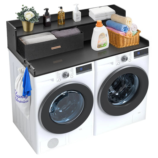 SucceBuy Washer Dryer Countertop with Drawer for Laundry Organization