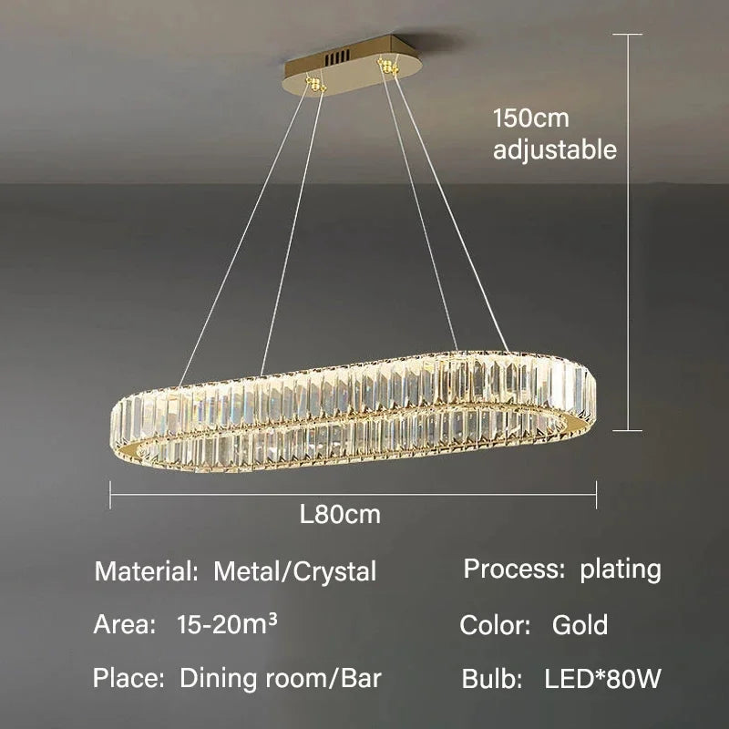 Luxury LED Pendant Light Modern Crystal Chandelier Ceiling Lamp