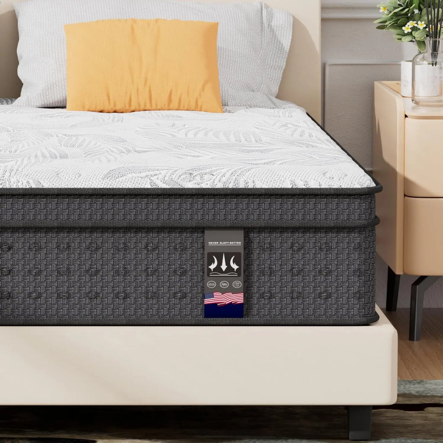 14 Inch Hybrid King Size Mattress with Gel Memory Foam