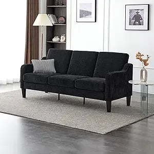 Comfy 71 Inch Mid Century Modern 3 Seater Sofa in Creamy White