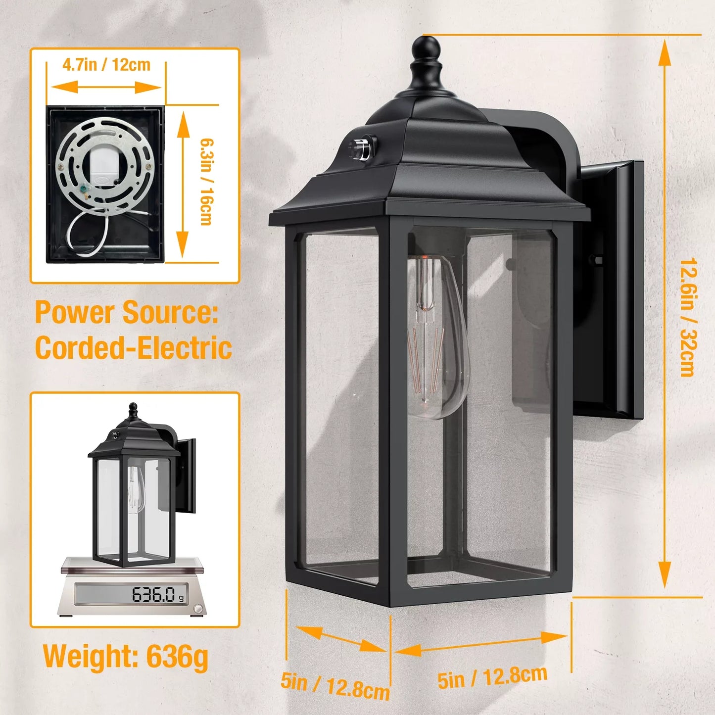 Outdoor Wall Sconce Lights Set for Garage and Patio Decor