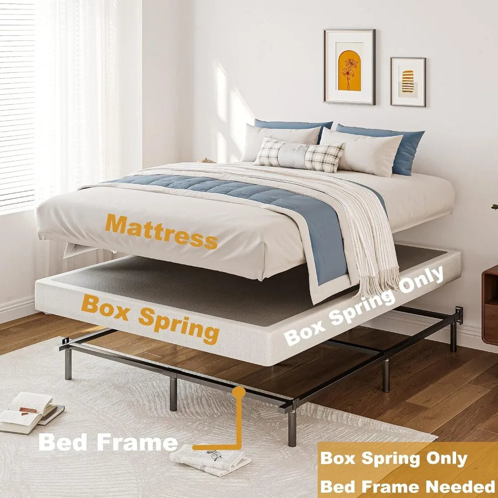 9 Inch High Profile King Box Spring Metal Frame Mattress Foundation