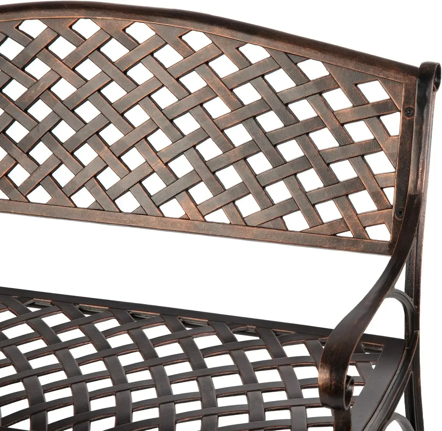 Patio Sense Lightweight Aluminum Garden Bench in Antique Bronze