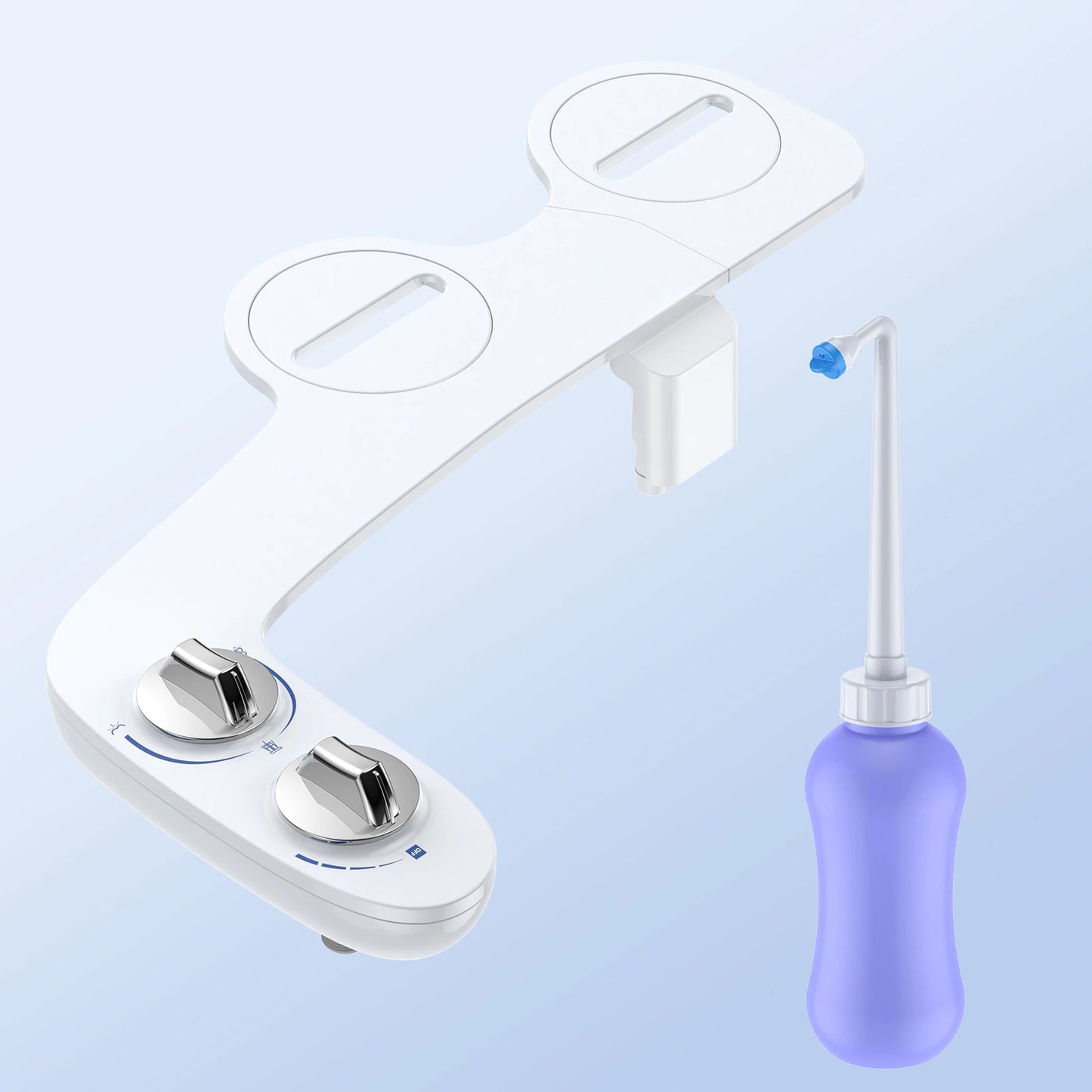 Non-Electric Bidet Attachment with Adjustable Water Pressure