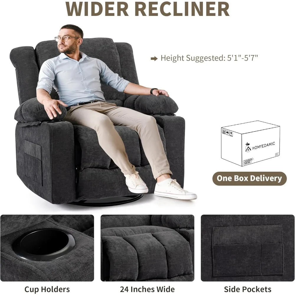 Modern Ergonomic Recliner Chair with 360 Degree Swivel Feature