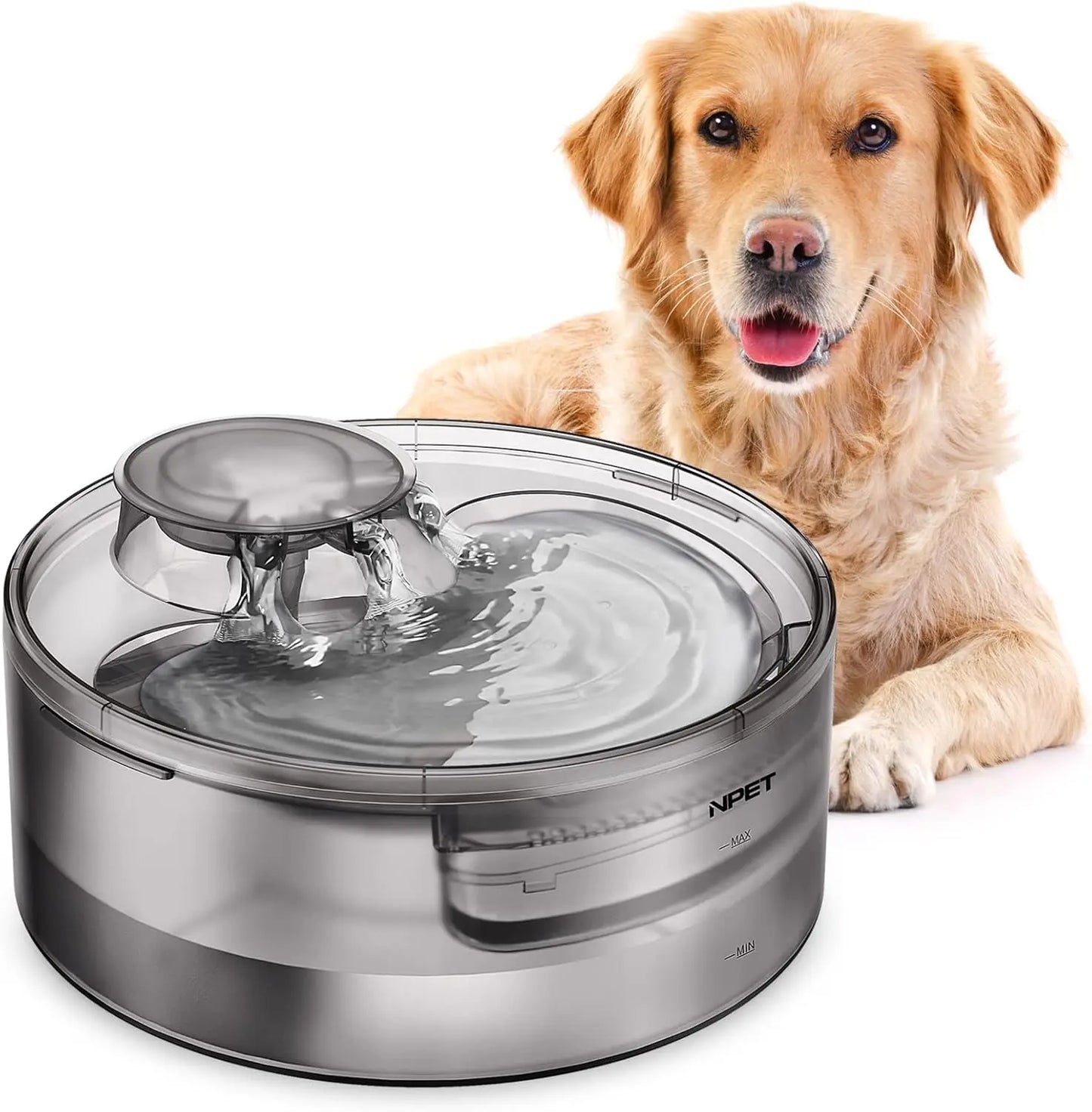 NPET DF10 Dog Water Fountain 170oz Automatic Dispenser for Pets