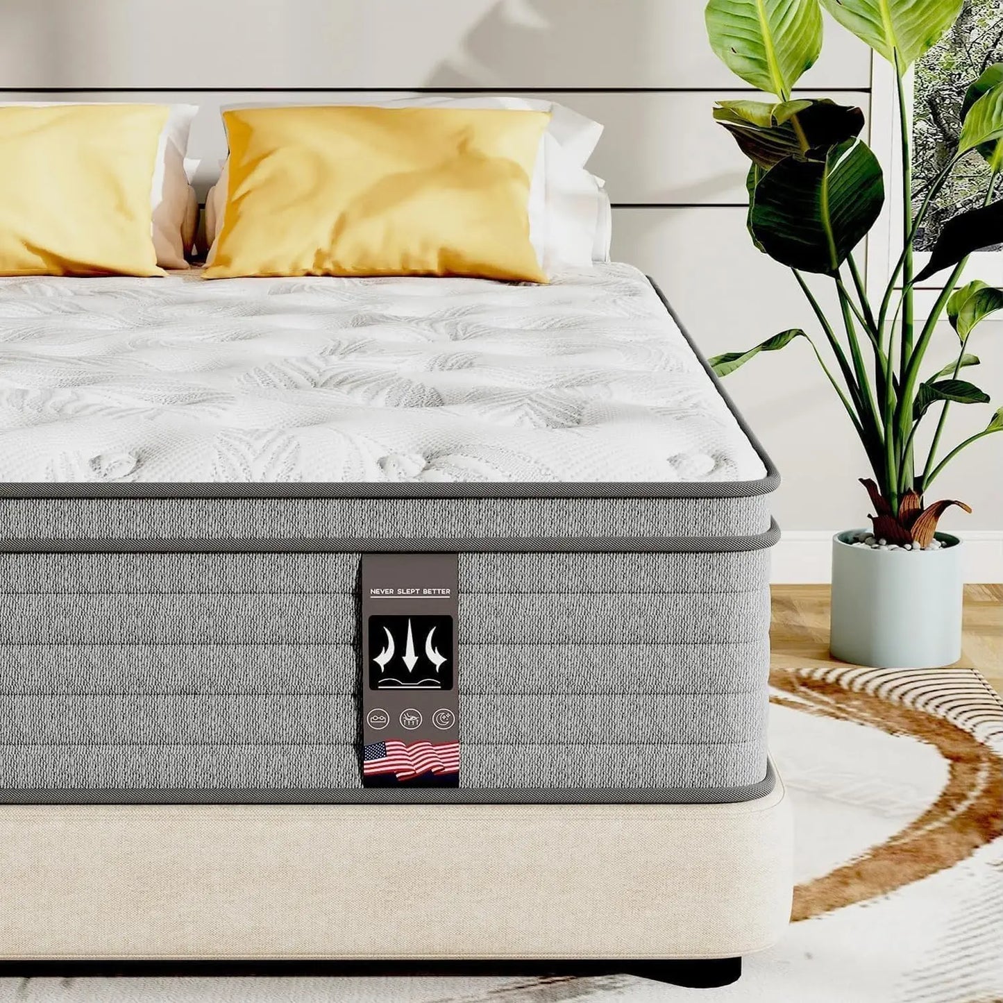 14 Inch Hybrid King Size Mattress with Gel Memory Foam