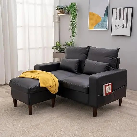 Modern Upholstered L-Shape Sectional Sofa in Grey for Living Room