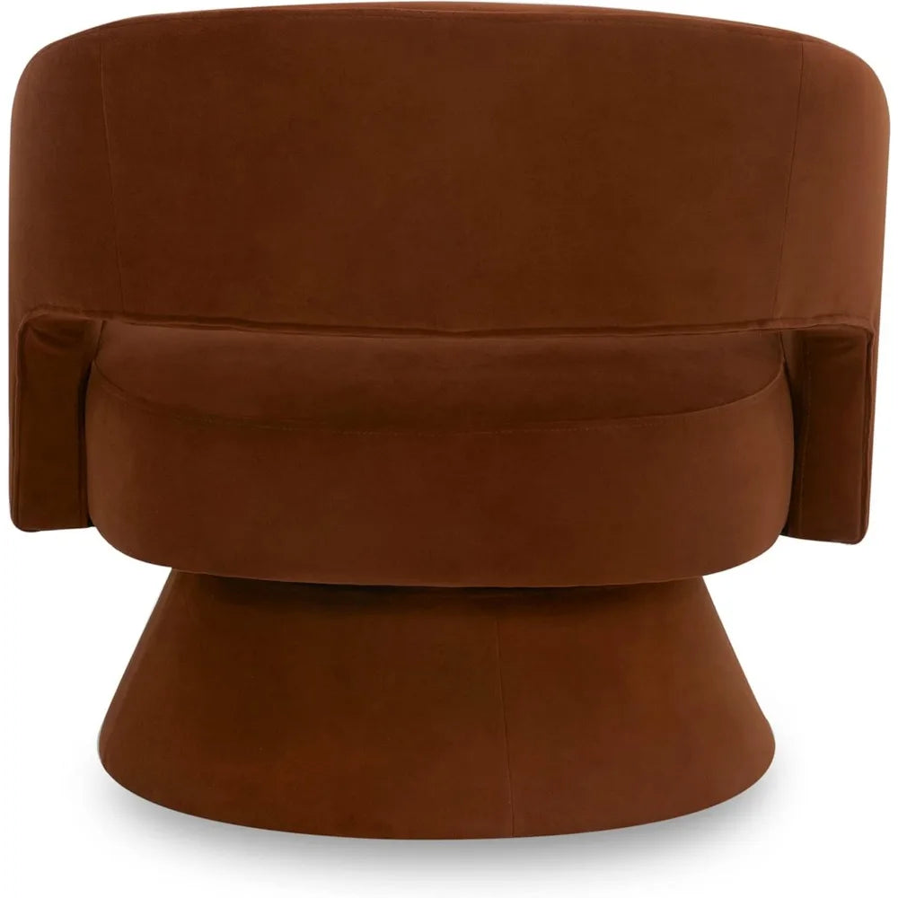 Burnt Orange Velvet Swivel Accent Chair for Living Room