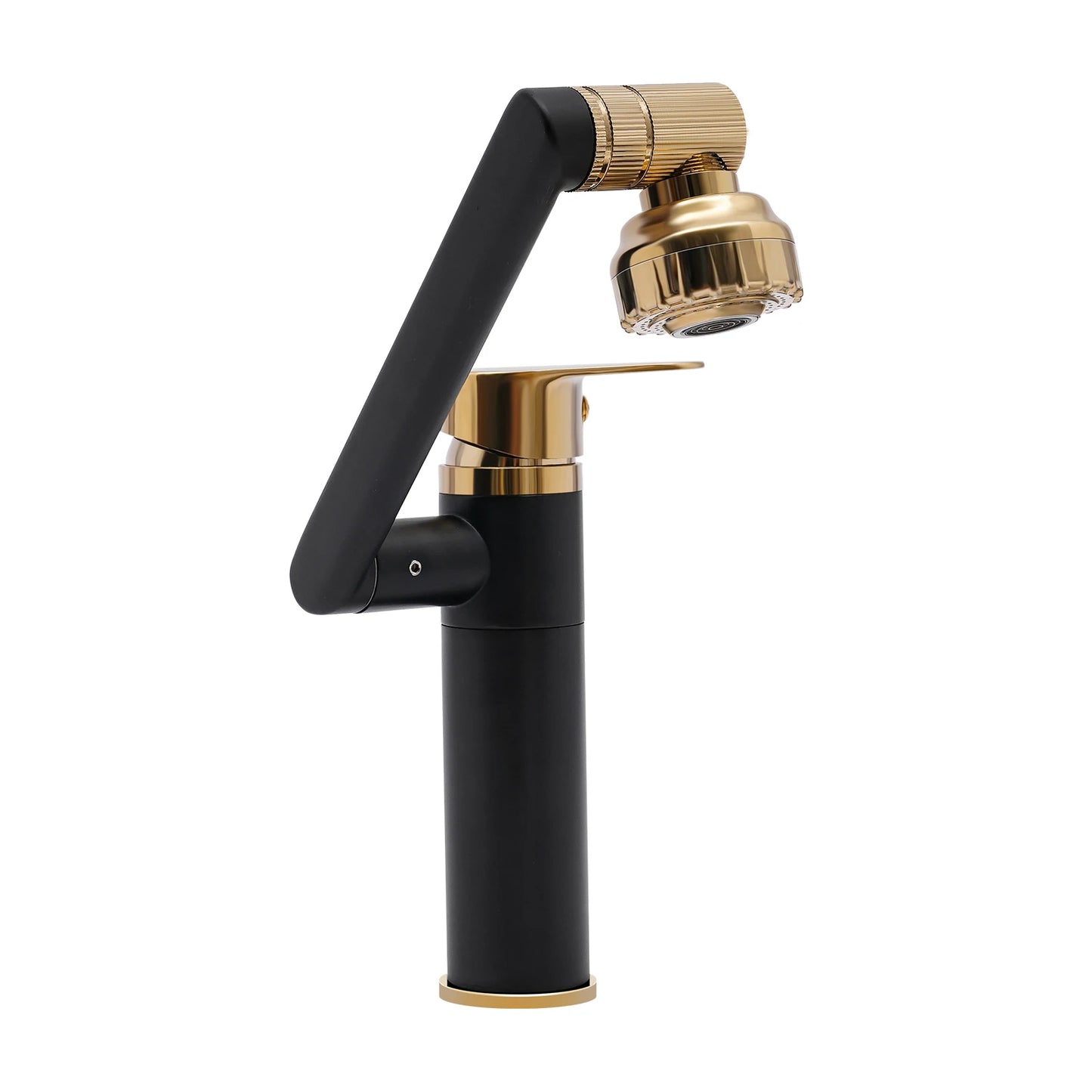 Multifunctional 360 Degree Swiveling Bathroom Faucet in Black Gold