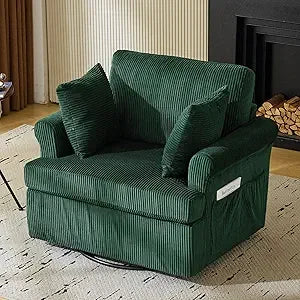 VINGL 39.2 Inch Wide Oversized 360 Degree Swivel Accent Chair