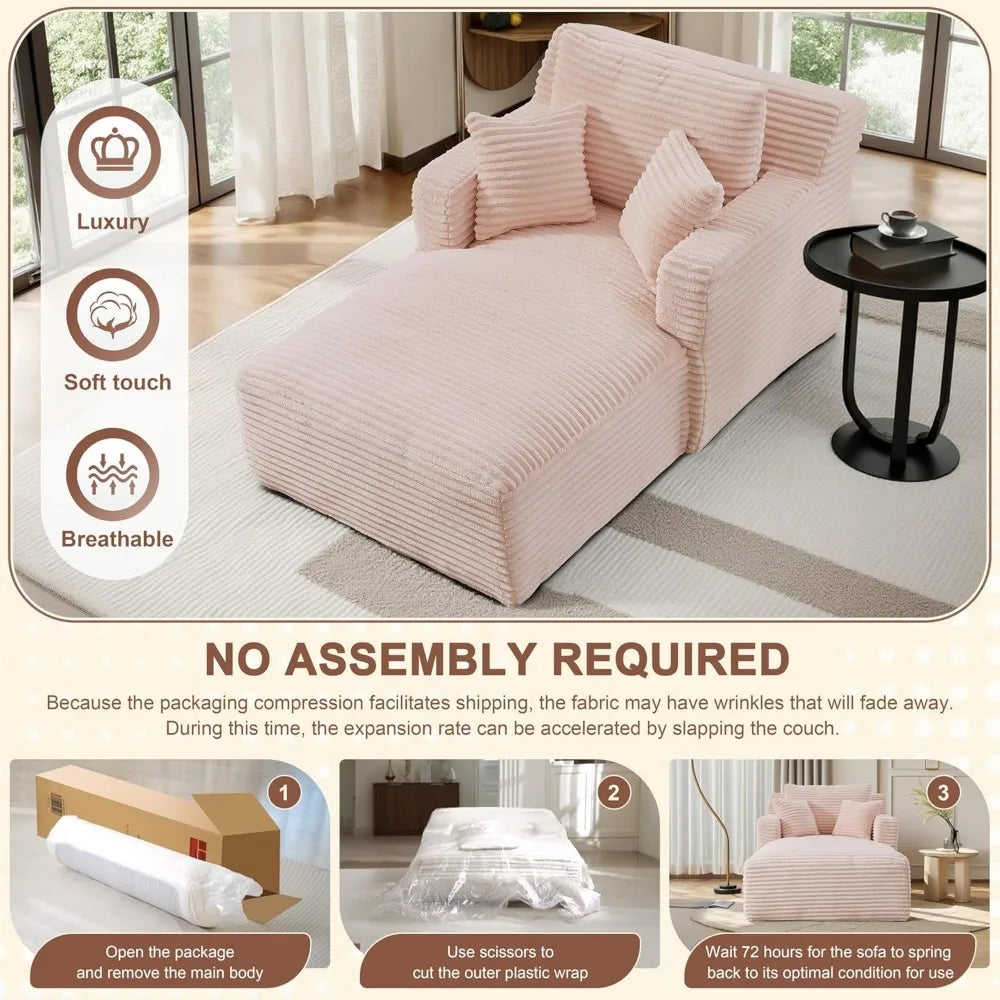 Oversized 67 Inch D Chaise Lounge Chair Comfy Reading Sofa