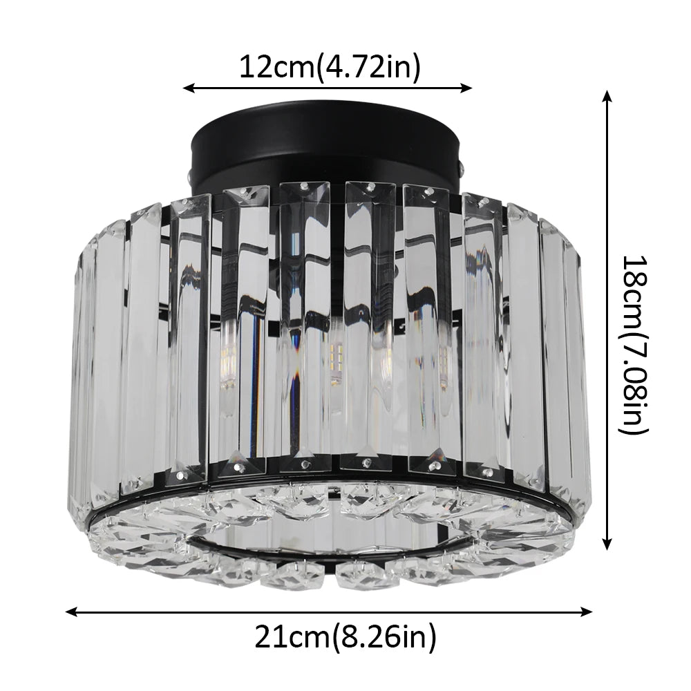Minimalist Crystal LED Ceiling Lamp for Bedroom and Hallway