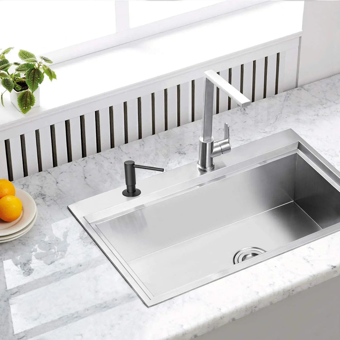 Samodra Liquid Soap Dispenser with Brass Pump for Kitchen Sink